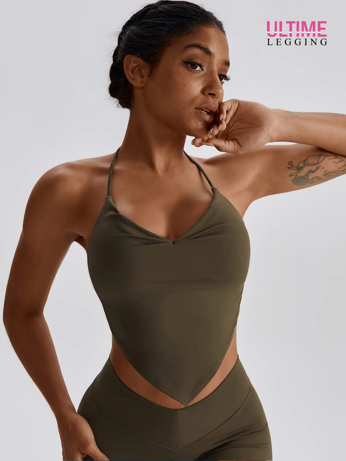 Brassière Fitness Soutien Maximum - Suprem - Ultime-Legging Brassière Helanke-Srbija.com sa Kaki foncé 