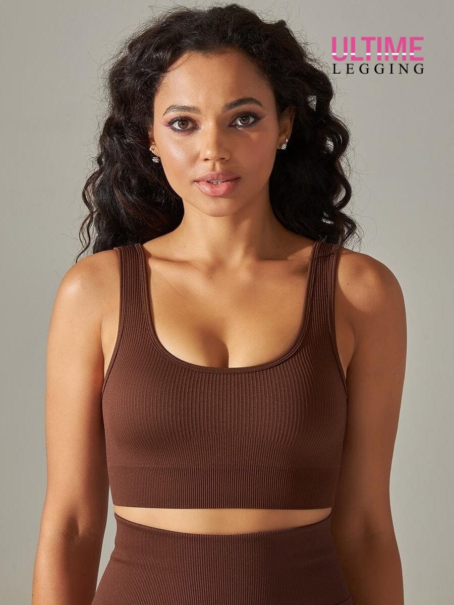 Brassière Sport Plissée - Ultime-Legging Brassière Helanke-Srbija.com sa Marron 