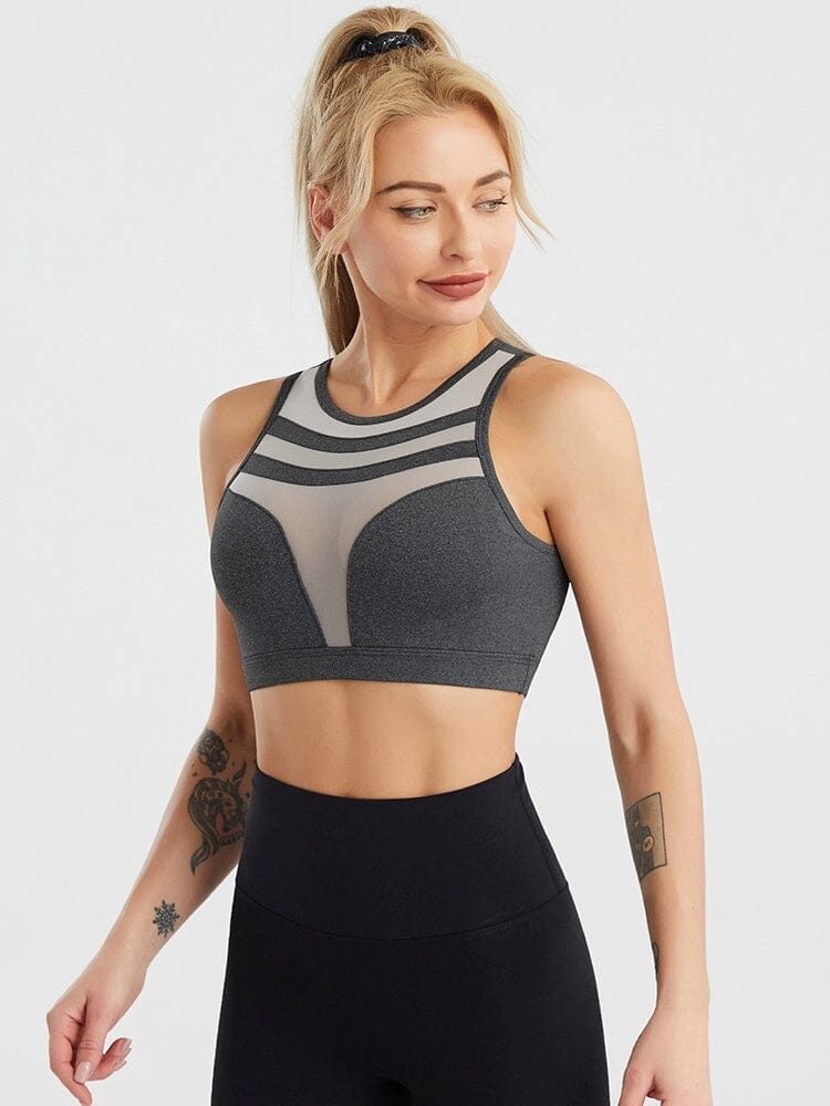 Brassière Sport Transparence Maille Brassière Helanke-Srbija.com sa Gris foncé 