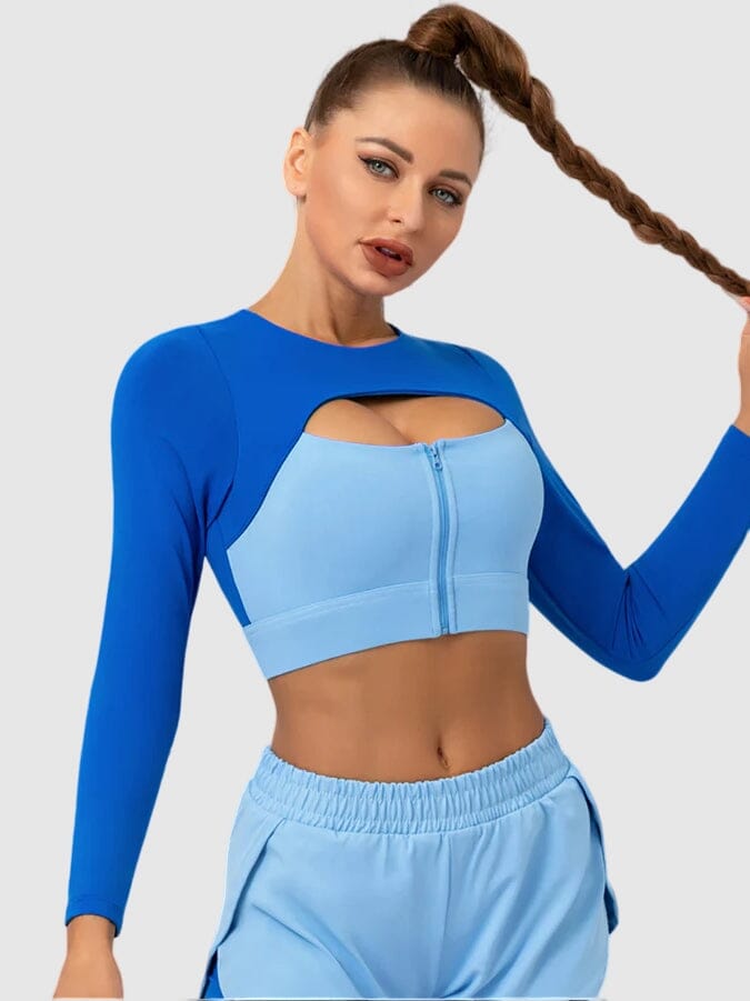 Brassière Sport Zippée Manches Longues Brassière Helanke-Srbija.com sa Bleu 