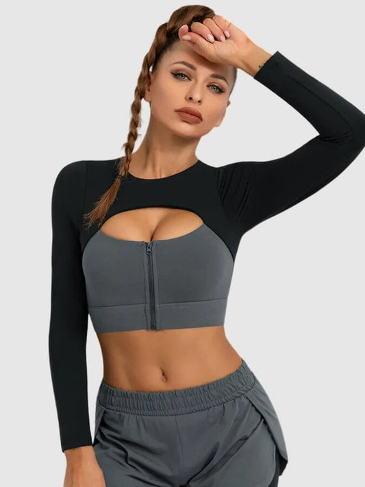Brassière Sport Zippée Manches Longues Brassière Helanke-Srbija.com sa Noir 