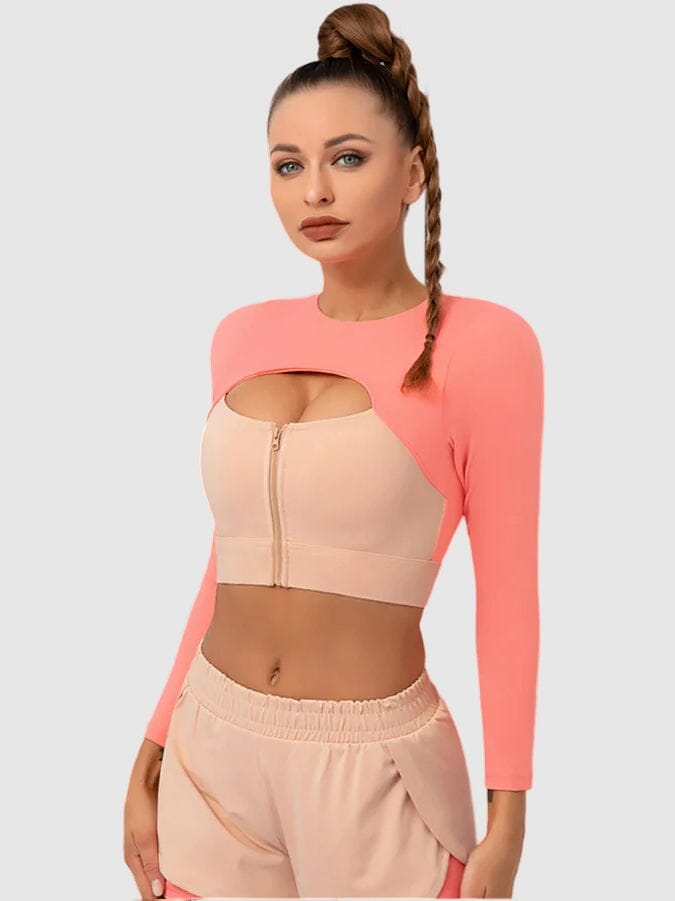 Brassière Sport Zippée Manches Longues Brassière Helanke-Srbija.com sa Rose 