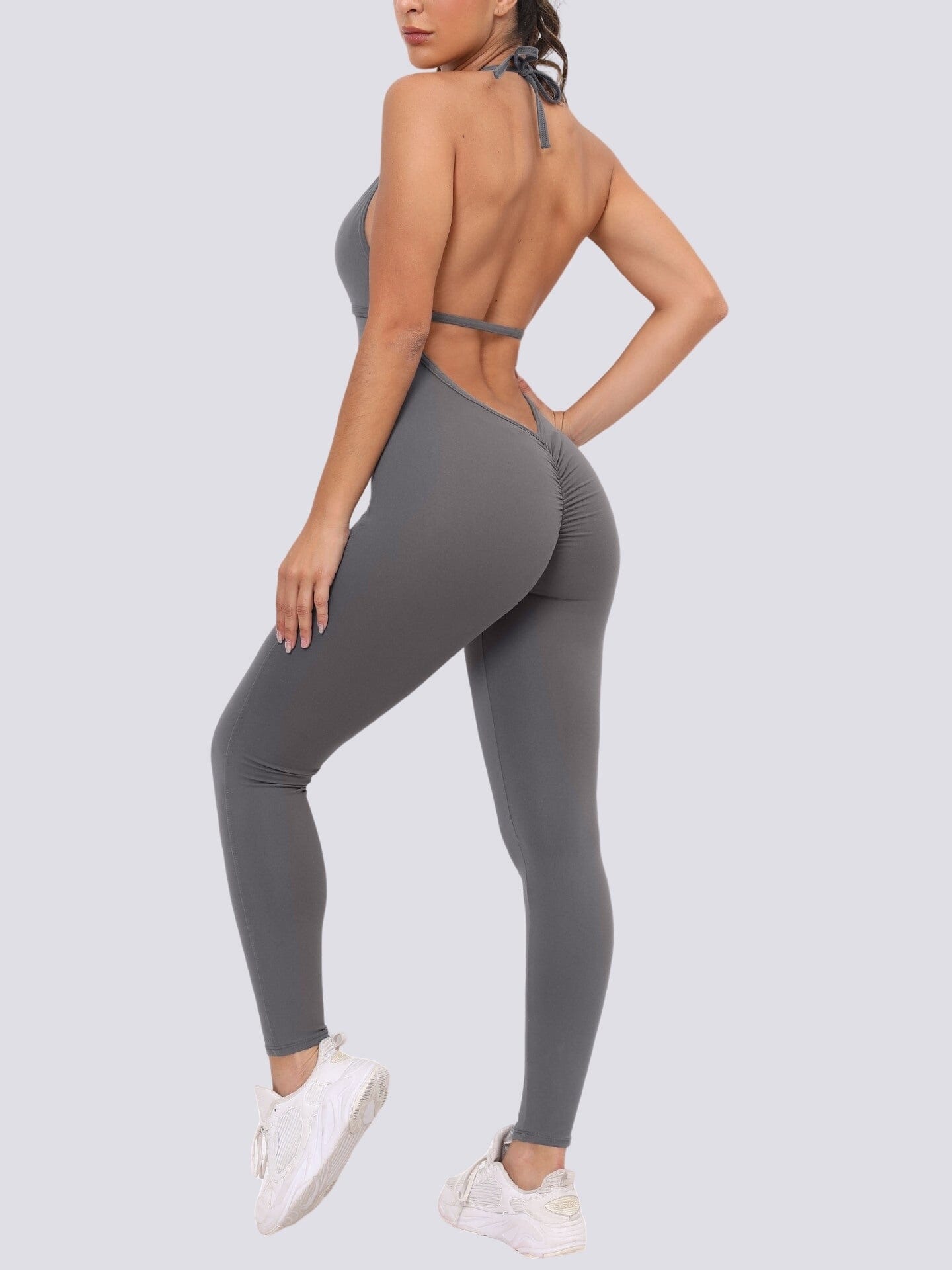 Combinaison Fitness Dos Nu Combinaison sport Helanke-Srbija.com sa Gris 