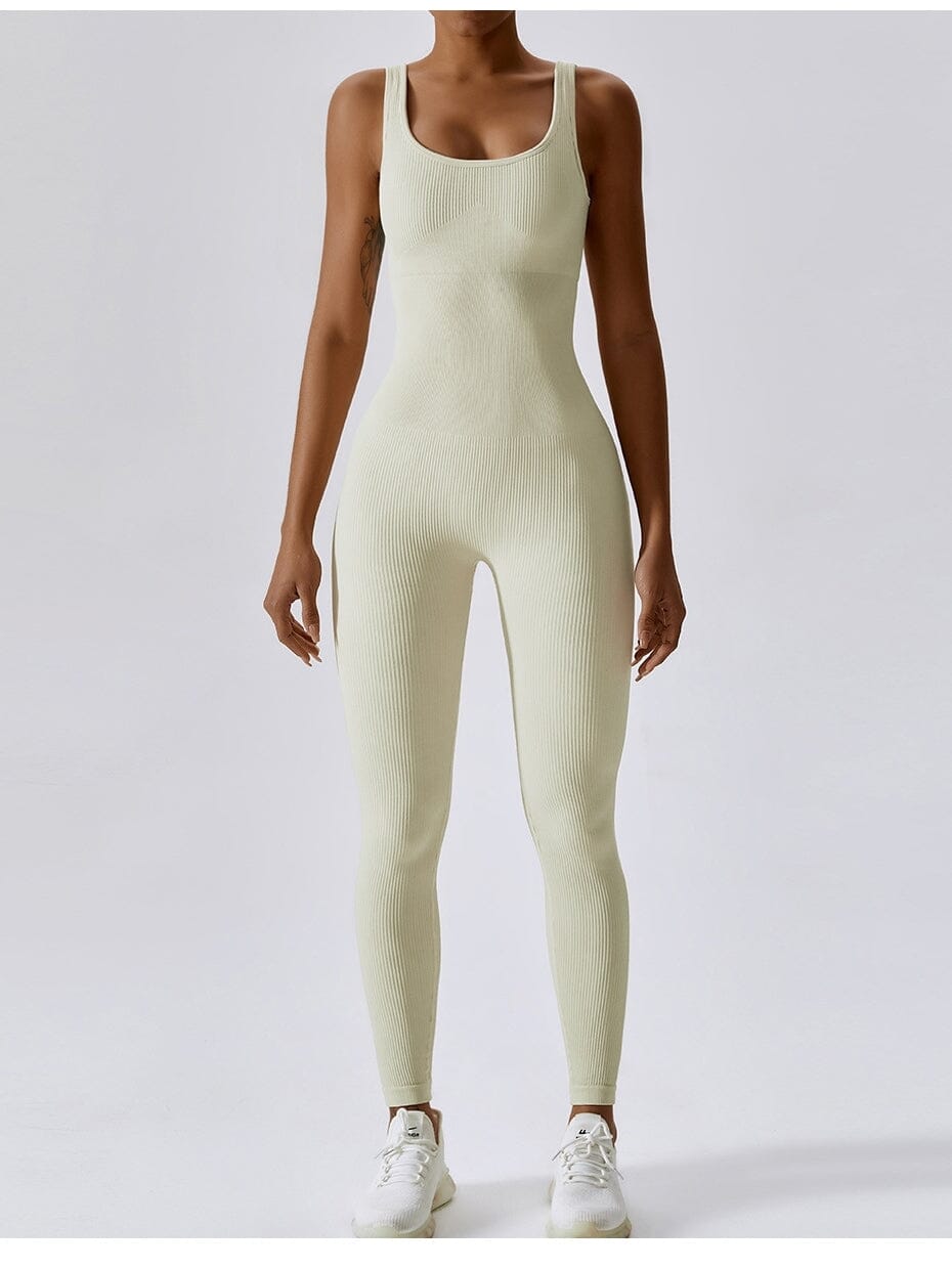 Combinaison Fitness Sans Manche Combinaison sport Helanke-Srbija.com sa Ivoire 