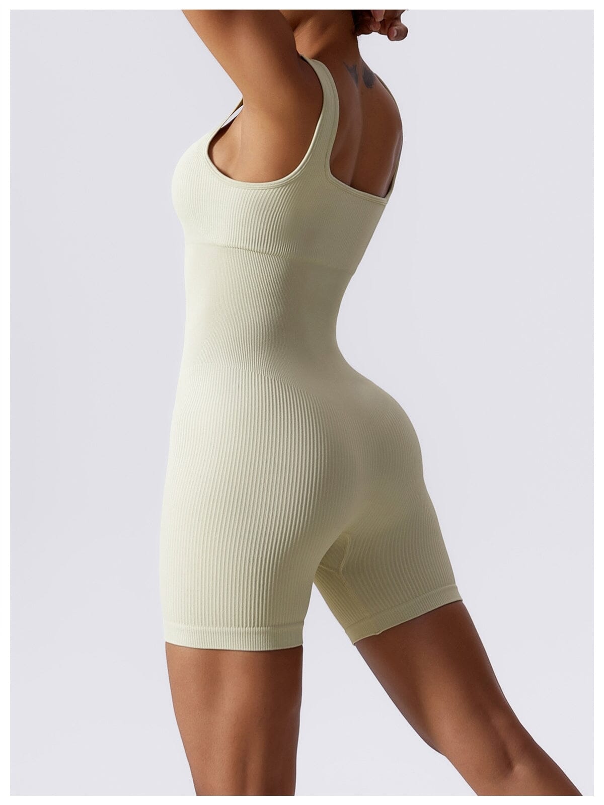 Combinaison Short Fitness Combinaison sport Helanke-Srbija.com sa Ivoire 