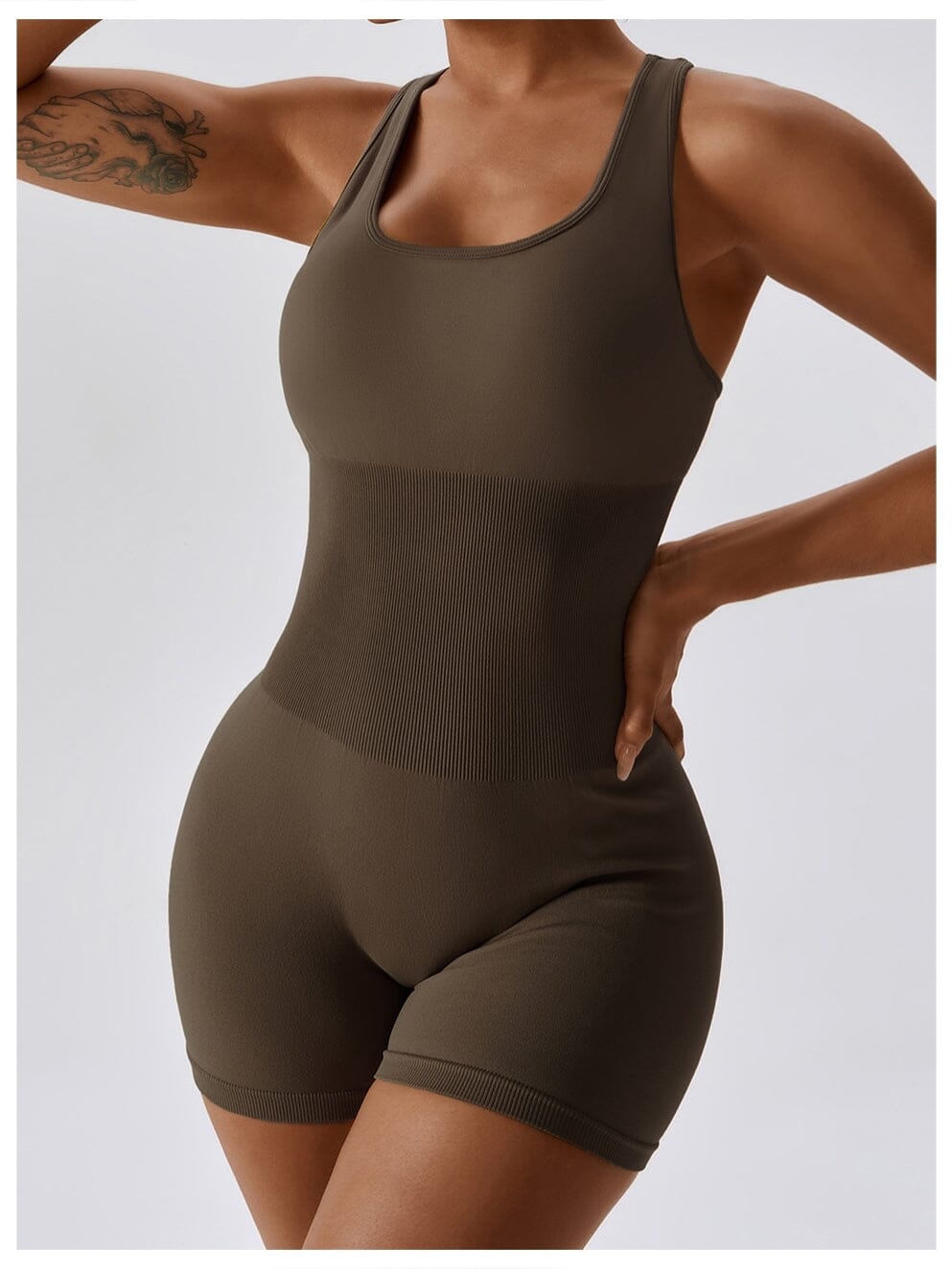 Combinaison Short Moulante Sport Combinaison sport Helanke-Srbija.com sa Marron 