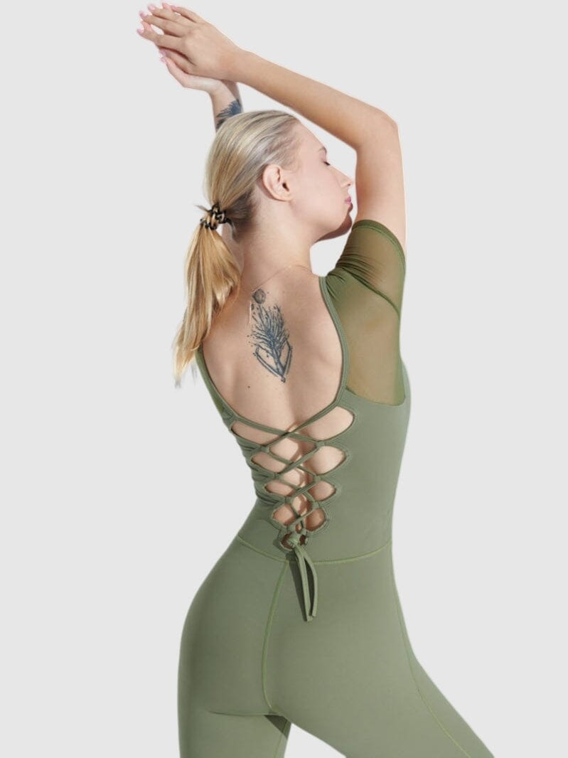 Combinaison Sport Manches Courtes Dos Ouvert Combinaison sport Helanke-Srbija.com sa Vert 