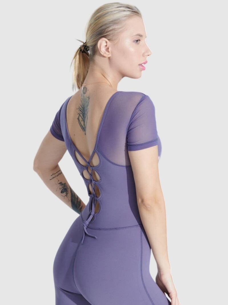 Combinaison Sport Manches Courtes Dos Ouvert Combinaison sport Helanke-Srbija.com sa Violet 