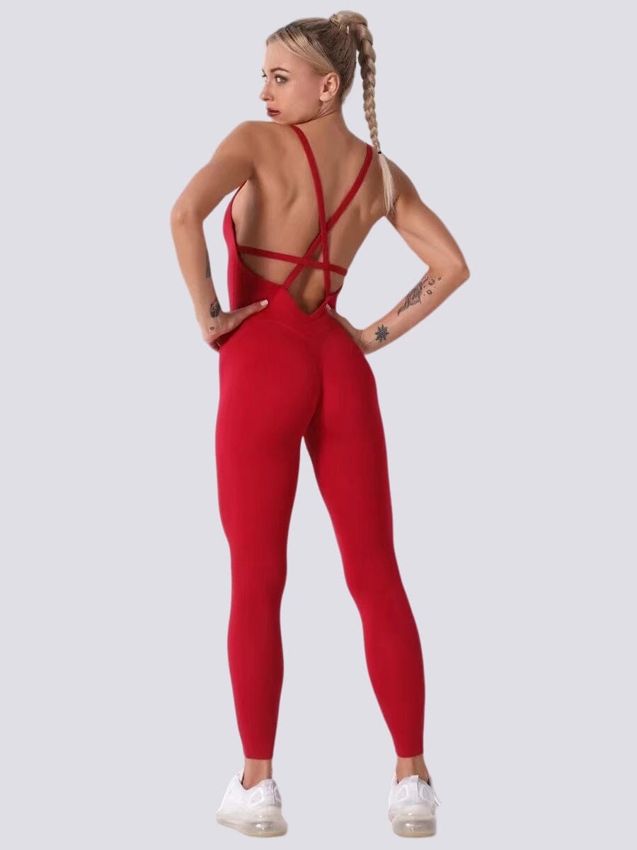 Combinaison Sport Sculptante Combinaison sport Ultime-Legging sa Rouge 