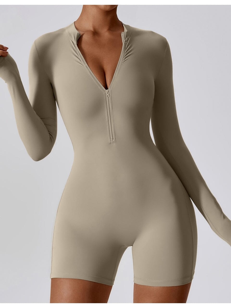 Combishort Sport Manches Longues Combinaison sport Helanke-Srbija.com sa Gris 