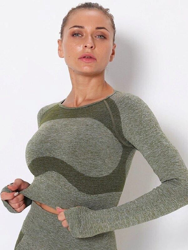 Crop Top Sport Court - Positiv Crop Top Helanke-Srbija.com : Legging Femme | Vêtements de Sport sa Kaki 
