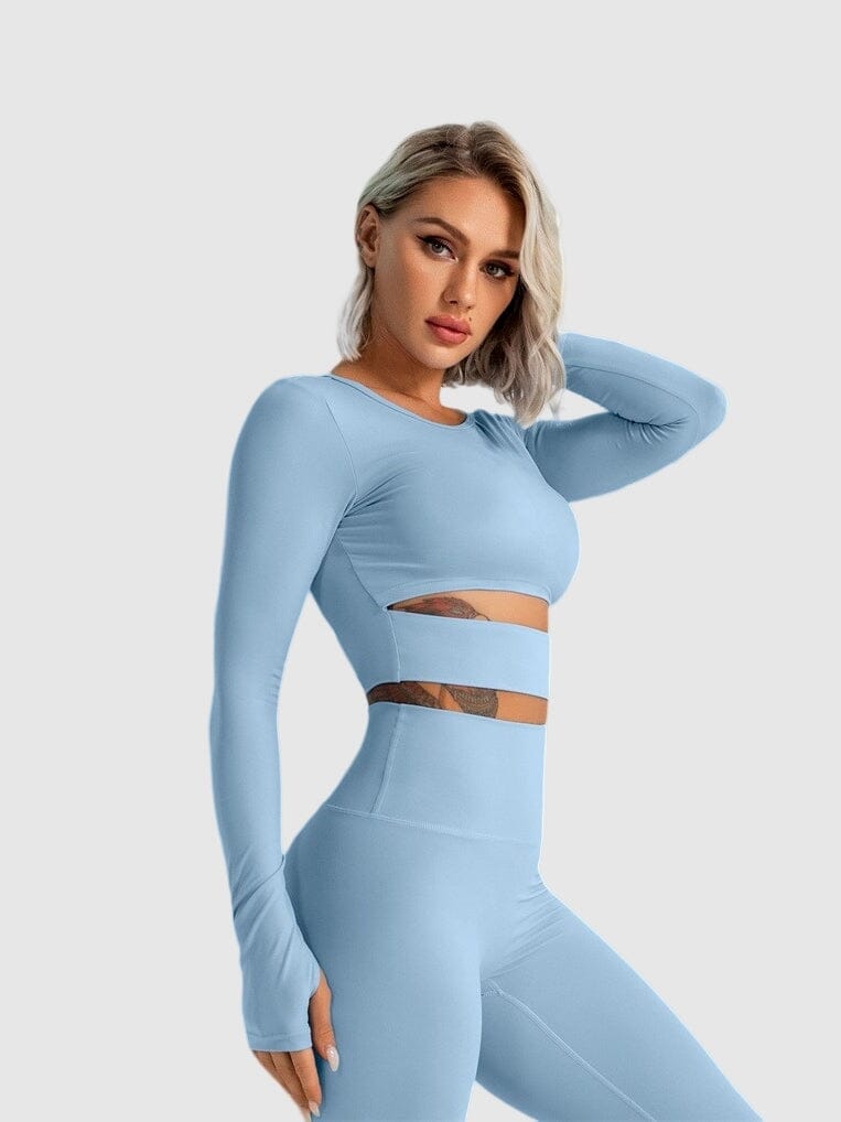 Crop Top Sport Manches Longues - Elixy Crop Top Helanke-Srbija.com XS Bleu 