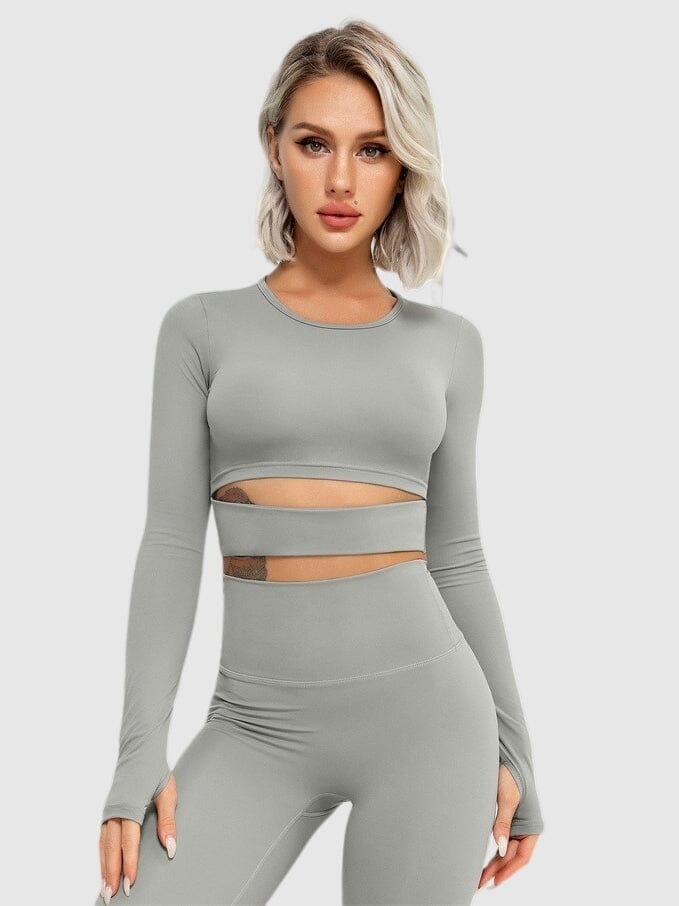 Crop Top Sport Manches Longues - Elixy Crop Top Helanke-Srbija.com XS Gris 