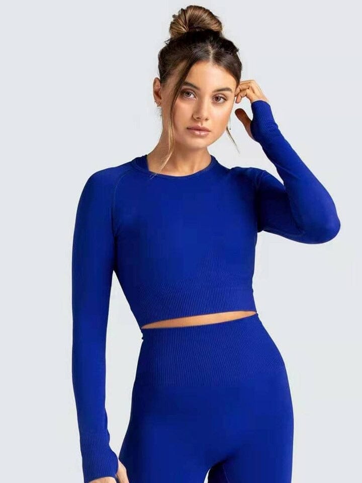 Crop Top Sport Moulant Crop Top Helanke-Srbija.com : Legging Femme | Vêtements de Sport sa Bleu 