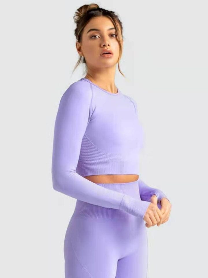 Crop Top Sport Moulant Crop Top Helanke-Srbija.com : Legging Femme | Vêtements de Sport sa Lavande 