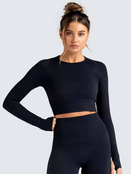 Crop Top Sport Moulant Crop Top Helanke-Srbija.com : Legging Femme | Vêtements de Sport sa Noir 