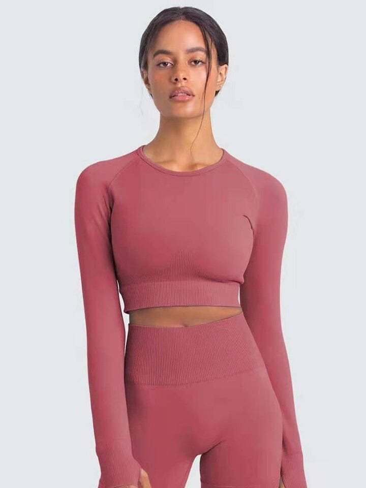 Crop Top Sport Moulant Crop Top Helanke-Srbija.com : Legging Femme | Vêtements de Sport sa Rose 