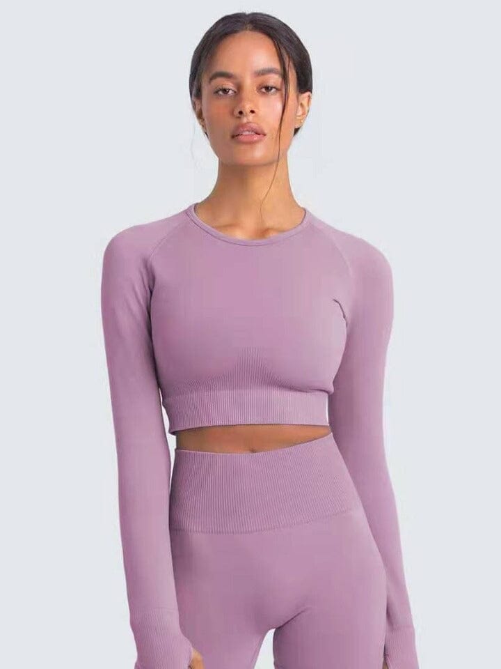 Crop Top Sport Moulant Crop Top Helanke-Srbija.com : Legging Femme | Vêtements de Sport sa Violet 