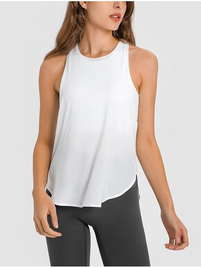 Débardeur Sport Dos Ouvert T-Shirt Helanke-Srbija.com : Legging Femme | Vêtements de Sport XS Blanc 