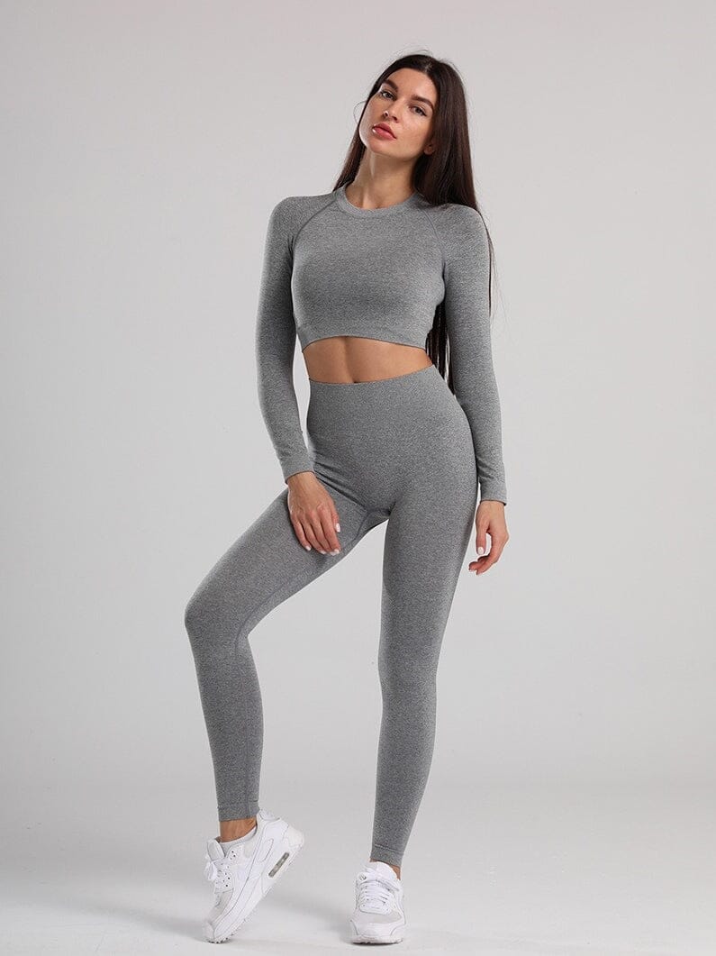 Ensemble Fitness Sans Couture Ensemble Sport Helanke-Srbija.com : Legging Femme | Vêtements de Sport sa Gris 