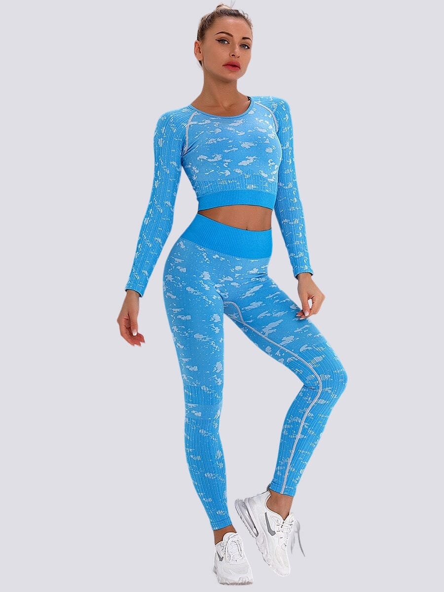 Ensemble Legging et Crop Top - Sport Ensemble Sport Helanke-Srbija.com XS Bleu 