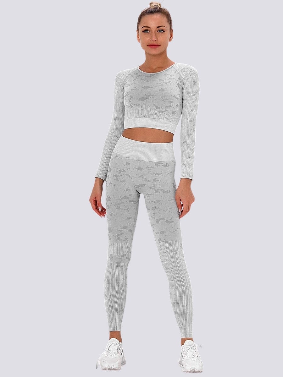 Ensemble Legging et Crop Top - Sport Ensemble Sport Helanke-Srbija.com XS Gris 