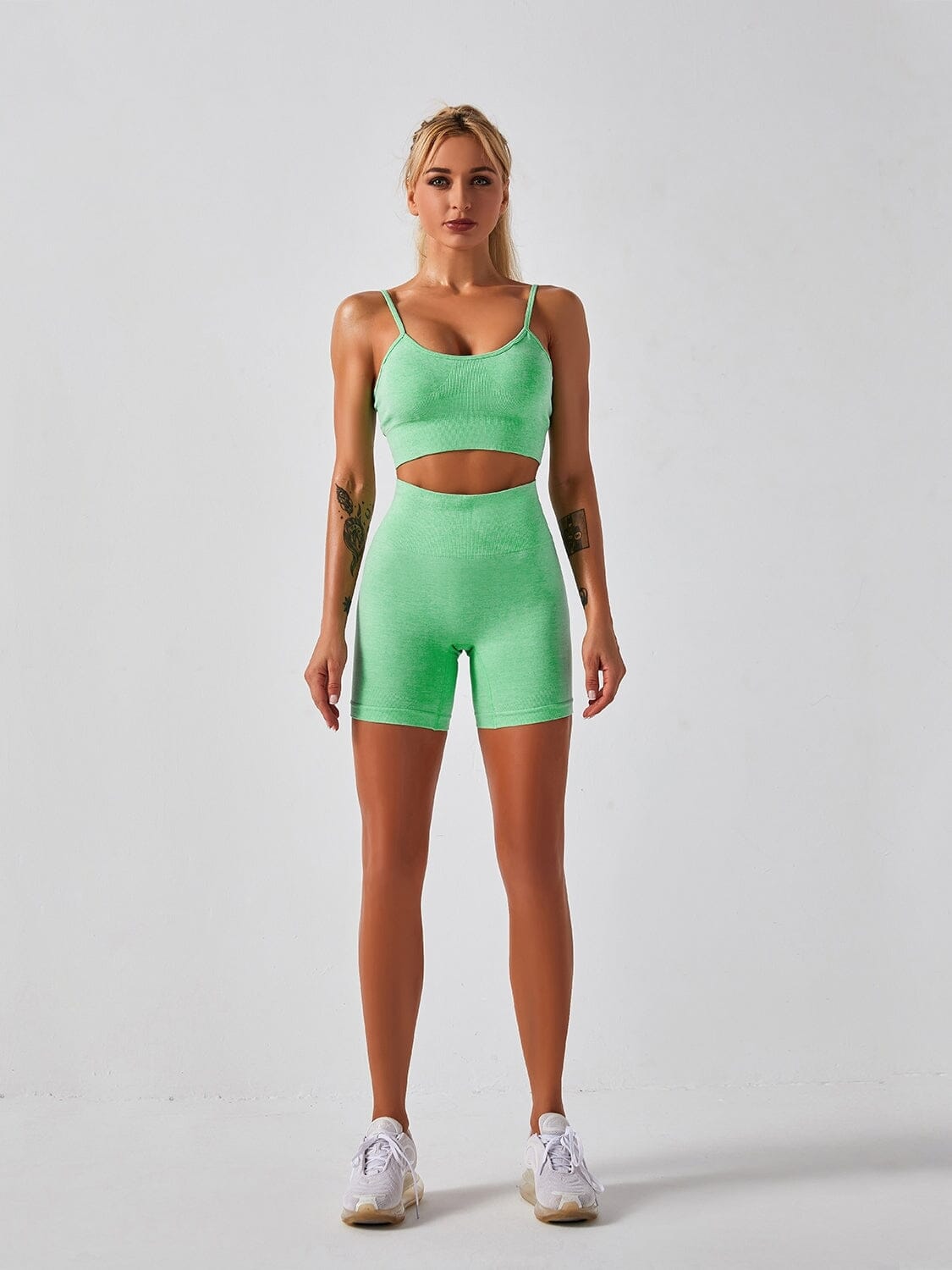 Ensemble Sans Couture, Short et Soutien-Gorge Ensemble Sport Helanke-Srbija.com sa Vert 