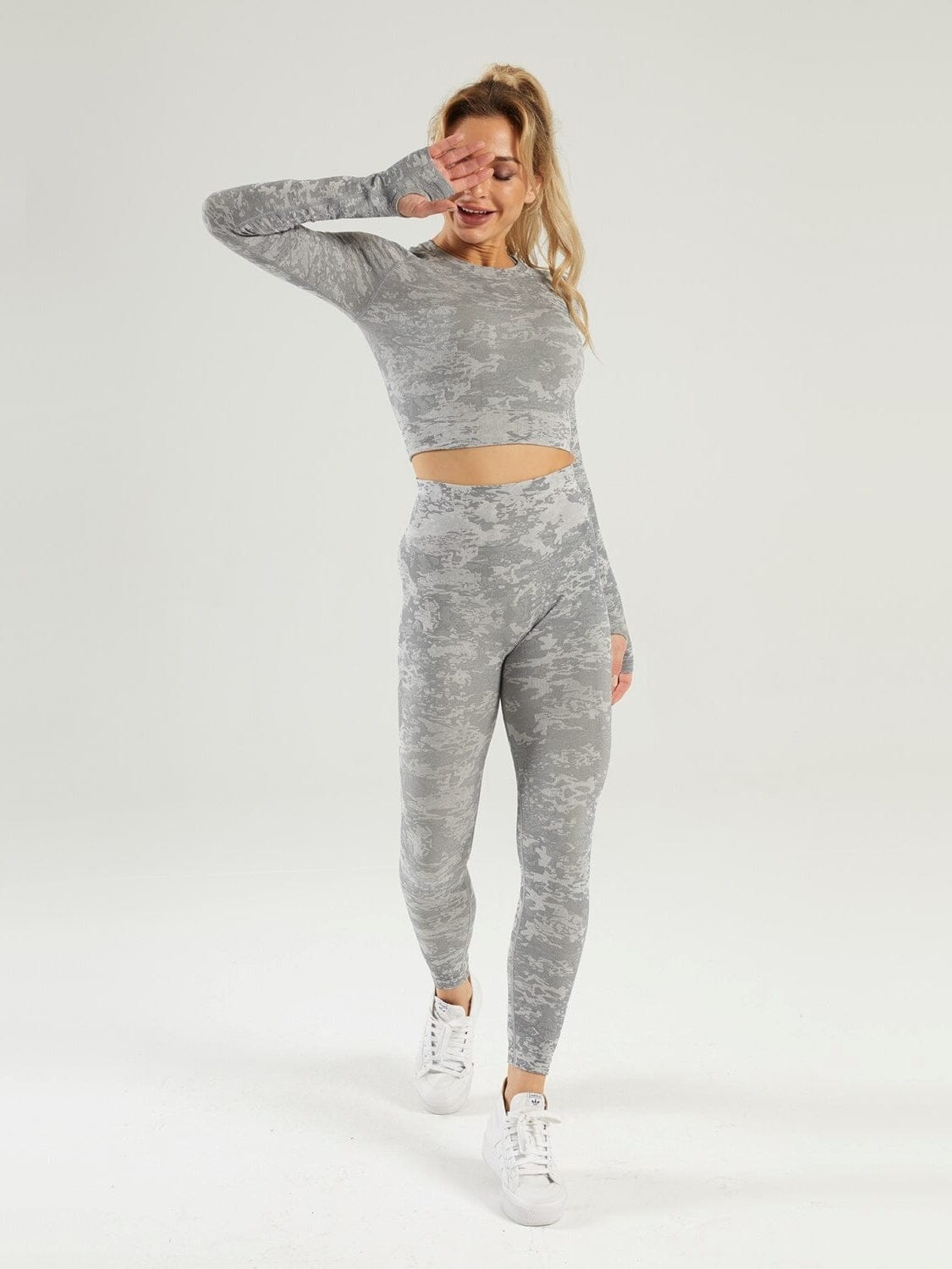 Ensemble Sport Camouflage Sans Couture Ensemble Sport Helanke-Srbija.com : Legging Femme | Vêtements de Sport sa Kaki grisé 