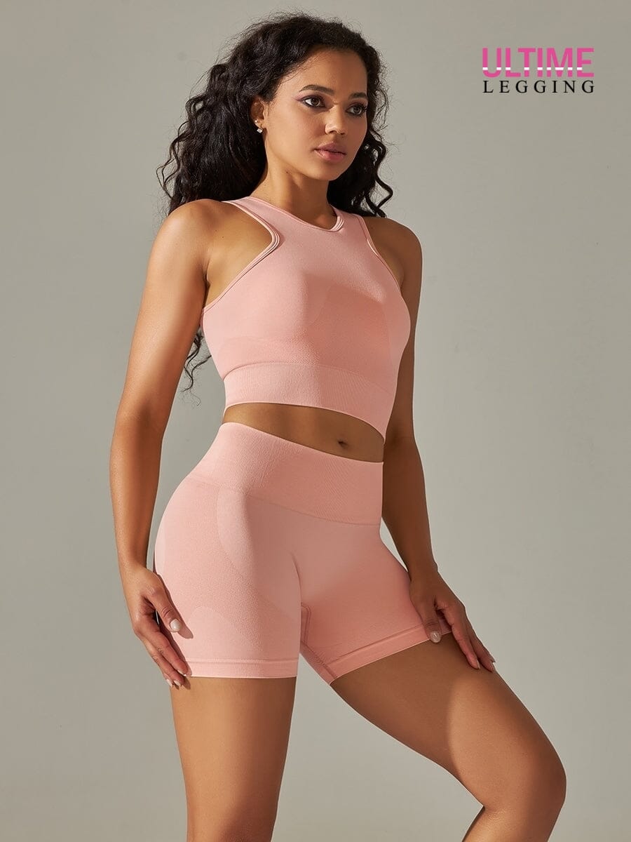 Ensemble Sport Fitness Push Up Sans Couture - Ultime-Legging Ensemble Sport Helanke-Srbija.com sa Gris clair 