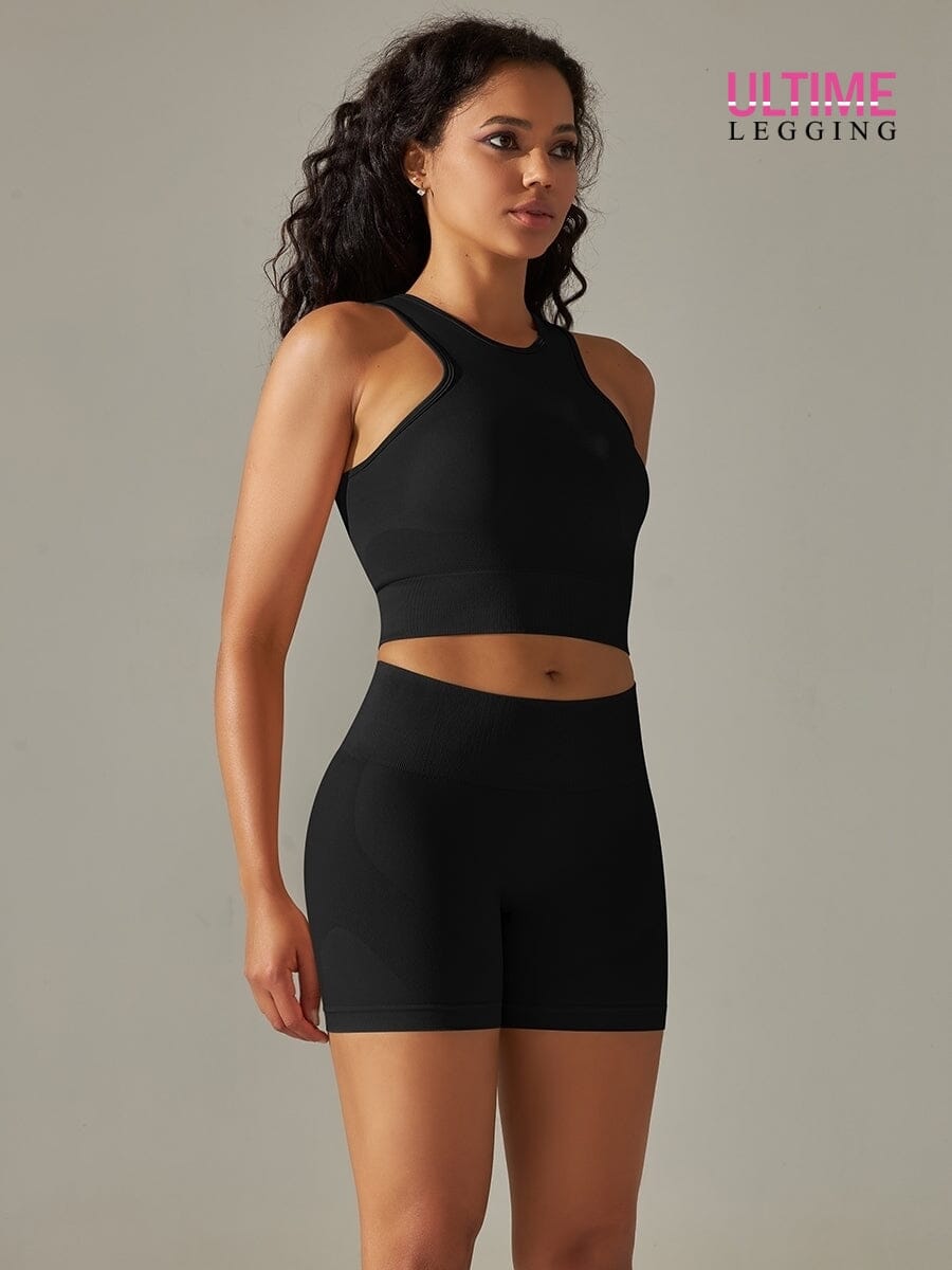 Ensemble Sport Fitness Push Up Sans Couture - Ultime-Legging Ensemble Sport Helanke-Srbija.com sa Noir 