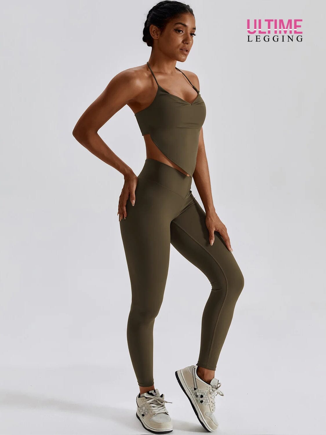 Ensemble Sport Galbant Poche - Suprem - Ultime-Legging Ensemble Sport Helanke-Srbija.com sa Kaki foncé 
