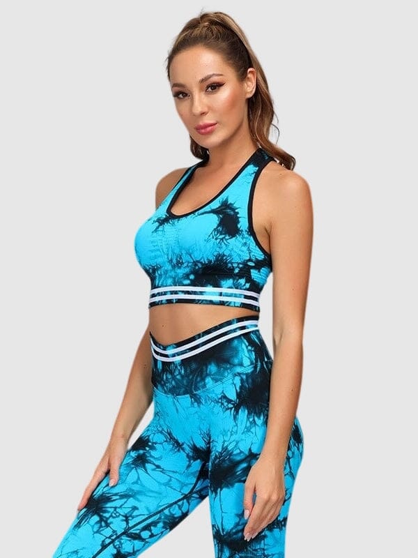 Ensemble Sport Imprimé Sans Couture Ensemble Sport Helanke-Srbija.com : Legging Femme | Vêtements de Sport sa Bleu ciel 