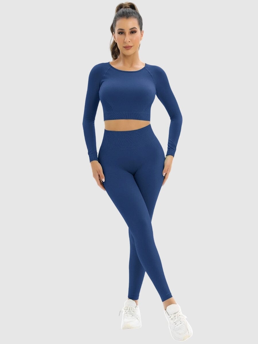 Ensemble Sport Legging et Crop Top Ensemble Sport Helanke-Srbija.com : Legging Femme | Vêtements de Sport sa Bleu 