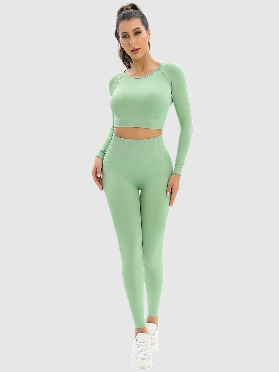 Ensemble Sport Legging et Crop Top Ensemble Sport Helanke-Srbija.com : Legging Femme | Vêtements de Sport sa Vert 