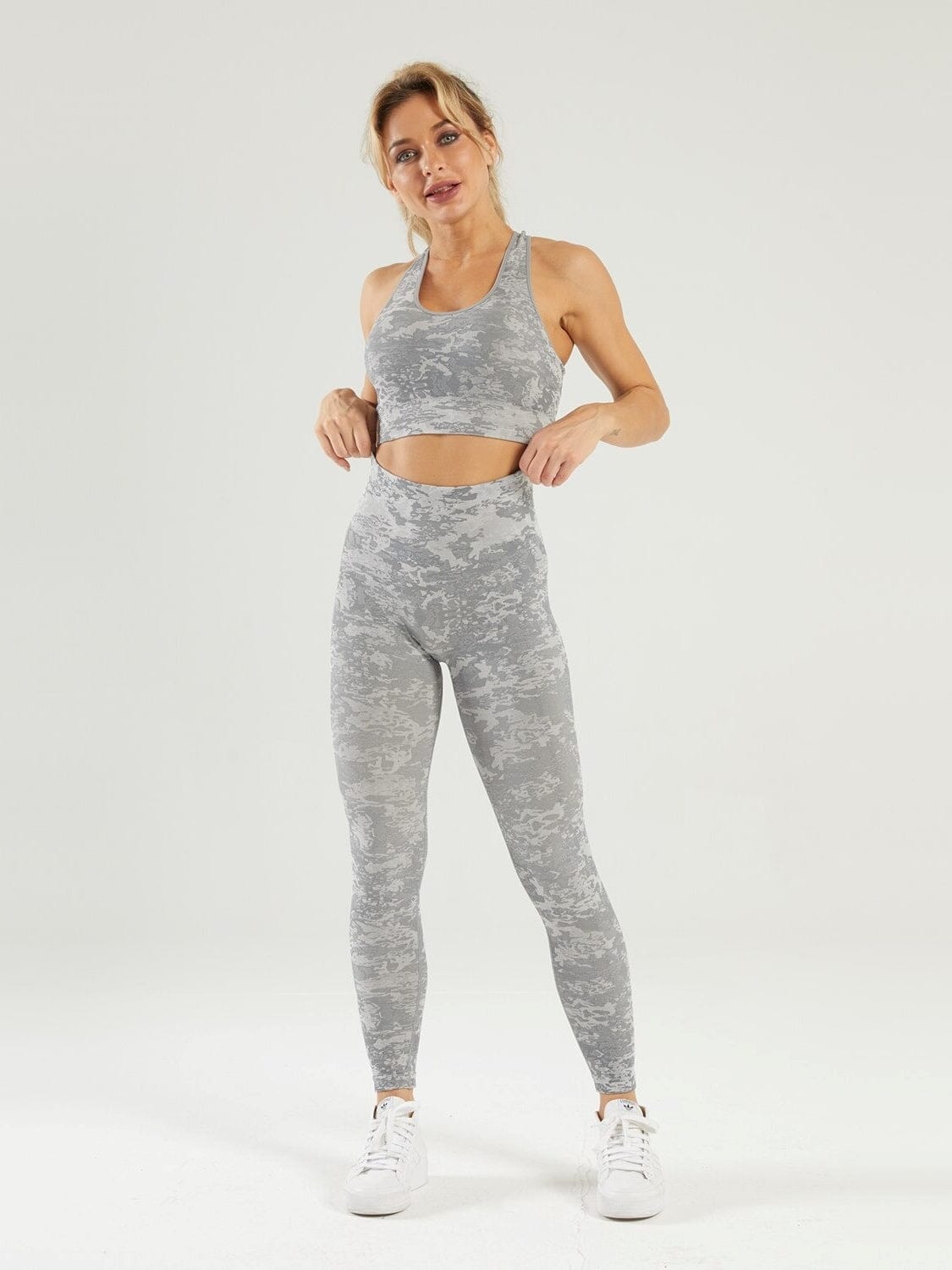 Ensemble Sport Legging et Soutien-Gorge Camouflage Leggings Helanke-Srbija.com : Legging Femme | Vêtements de Sport sa Kaki grisé 