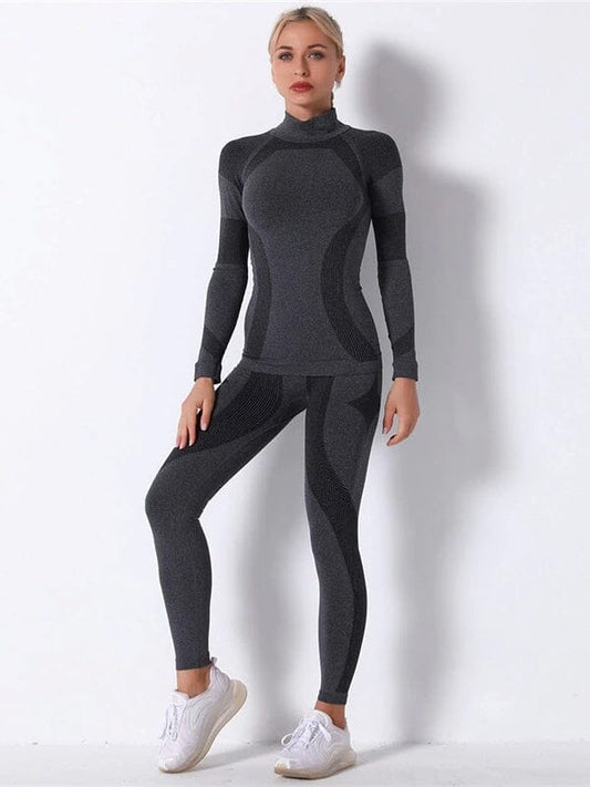 Ensemble Sport Legging et T-Shirt Manches Longues, KindyFit Ensemble Sport Helanke-Srbija.com : Legging Femme | Vêtements de Sport sa Noir 