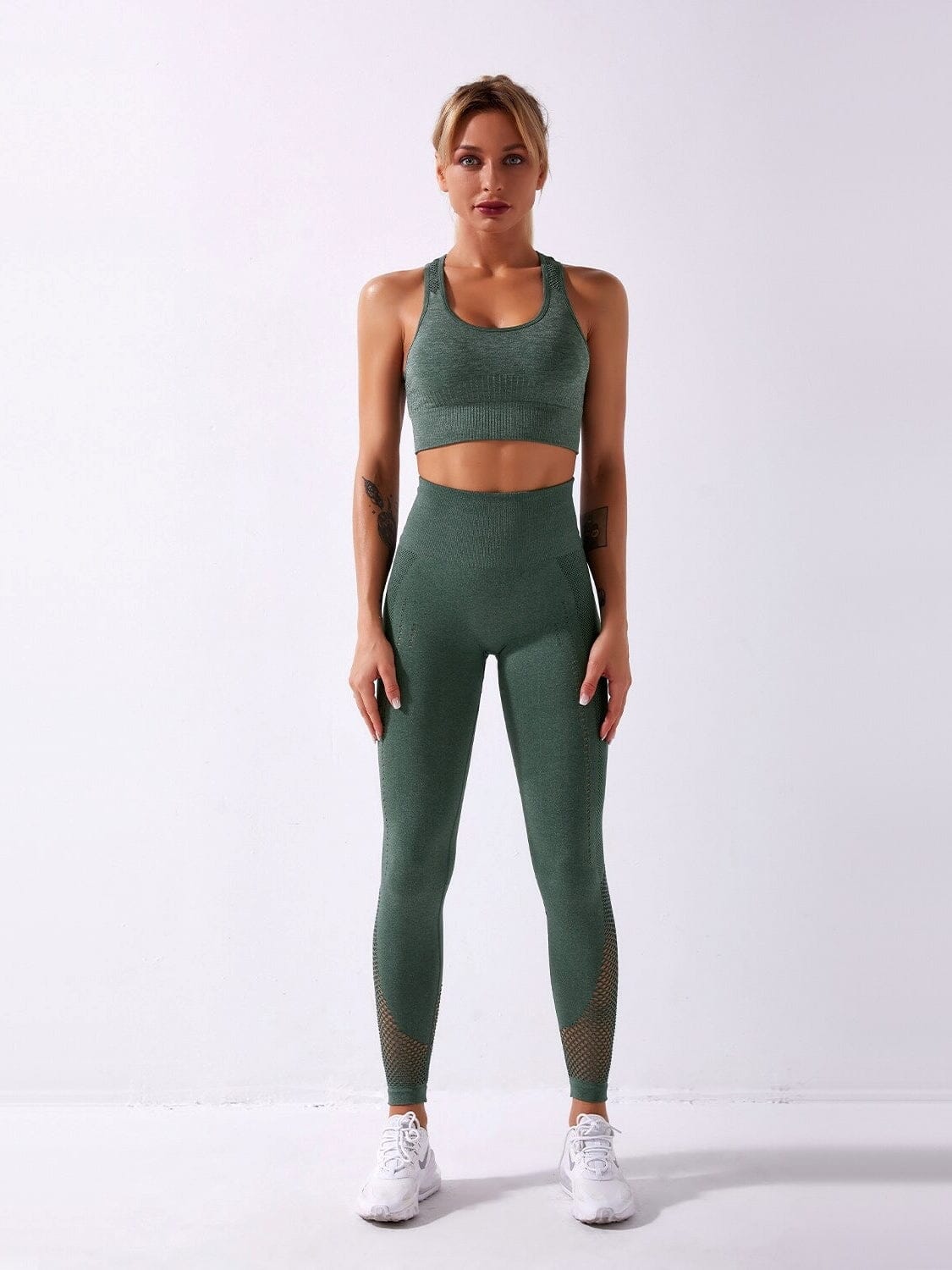 Ensemble Sport Maille Sans Couture Ensemble Sport Helanke-Srbija.com : Legging Femme | Vêtements de Sport sa Vert 