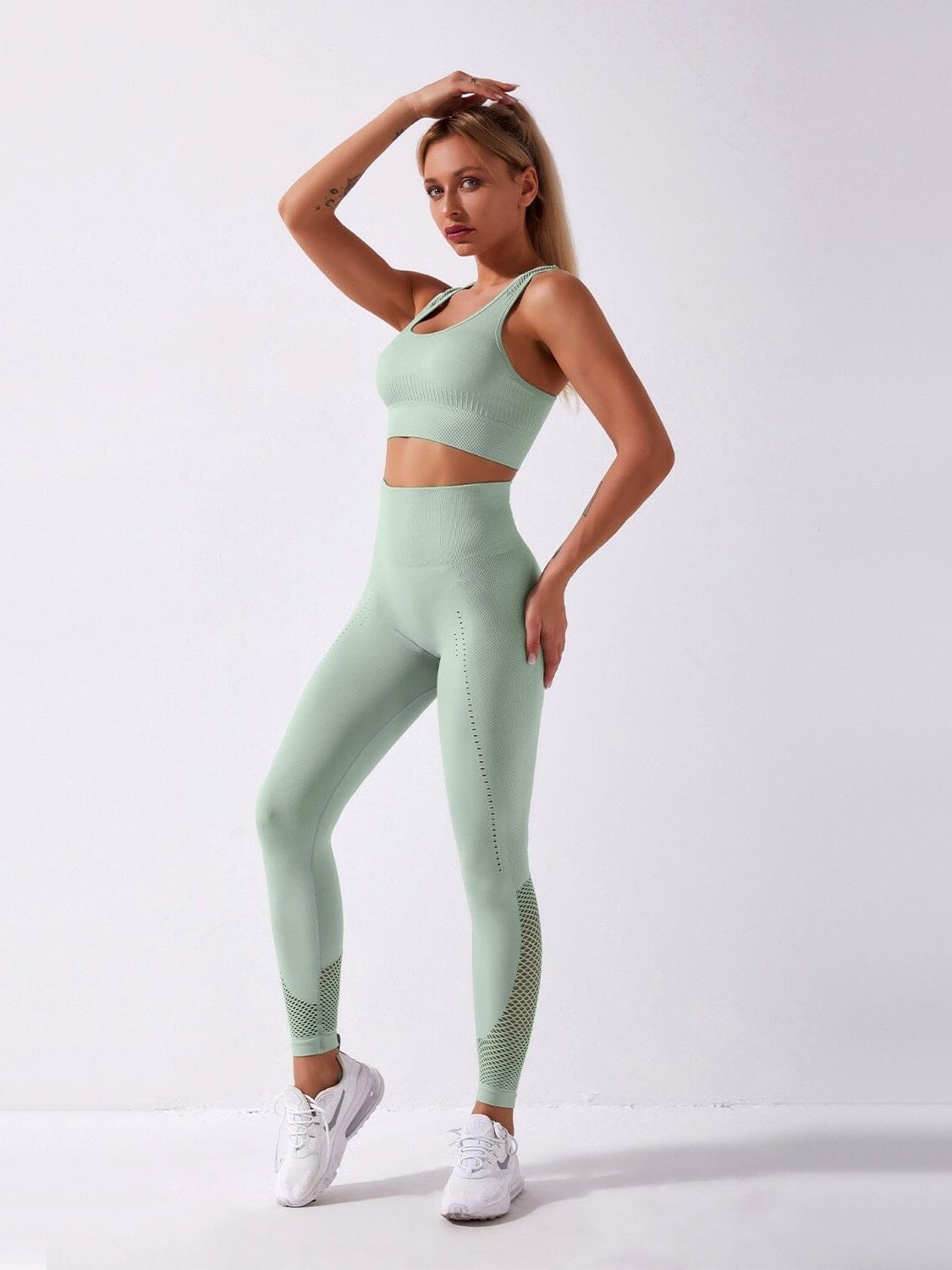 Ensemble Sport Maille Sans Couture Ensemble Sport Helanke-Srbija.com : Legging Femme | Vêtements de Sport sa Vert pastel 