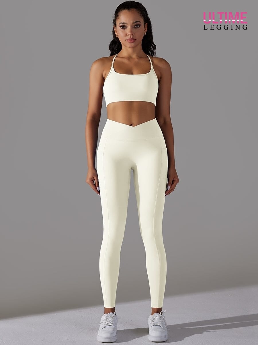 Ensemble Sport Push Up Poches - Fusion - Ultime-Legging Ensemble Sport Helanke-Srbija.com XS Crème 