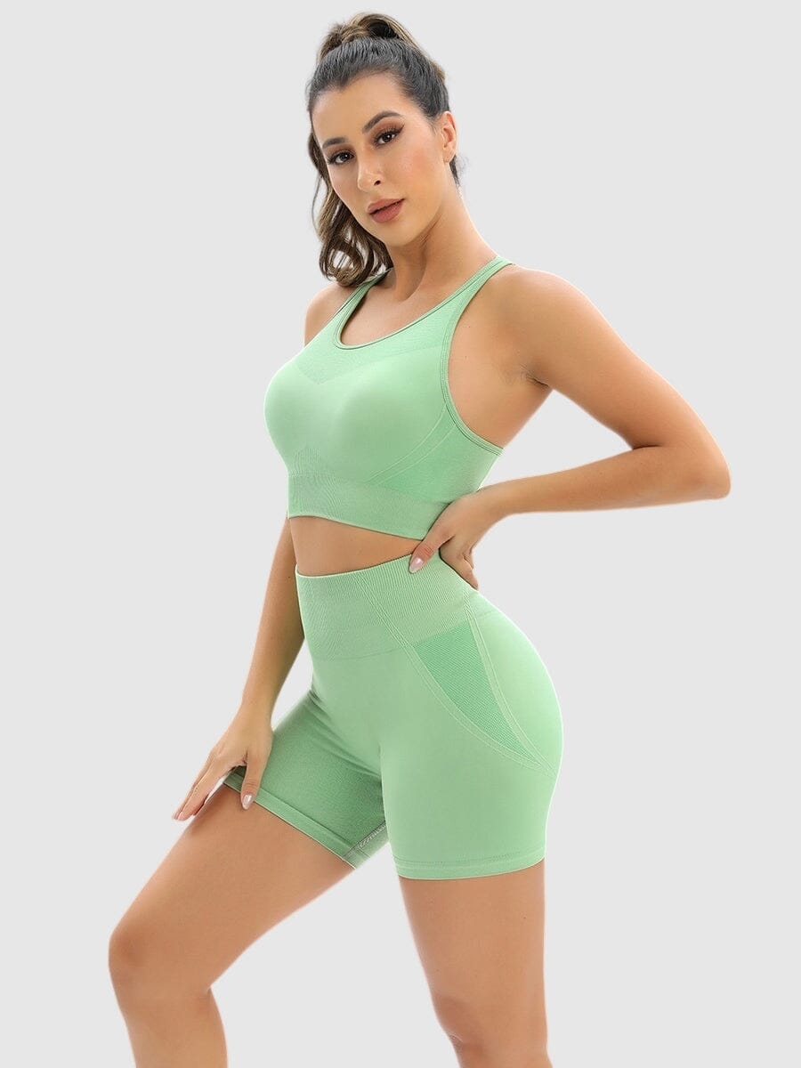 Ensemble Sport Push Up, Short et Brassière Ensemble Sport Helanke-Srbija.com : Legging Femme | Vêtements de Sport sa Vert 