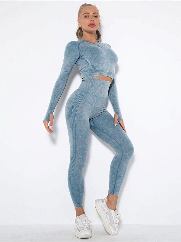 Ensemble Sport Push Up Texturé Ensemble Sport Helanke-Srbija.com : Legging Femme | Vêtements de Sport sa Bleu 