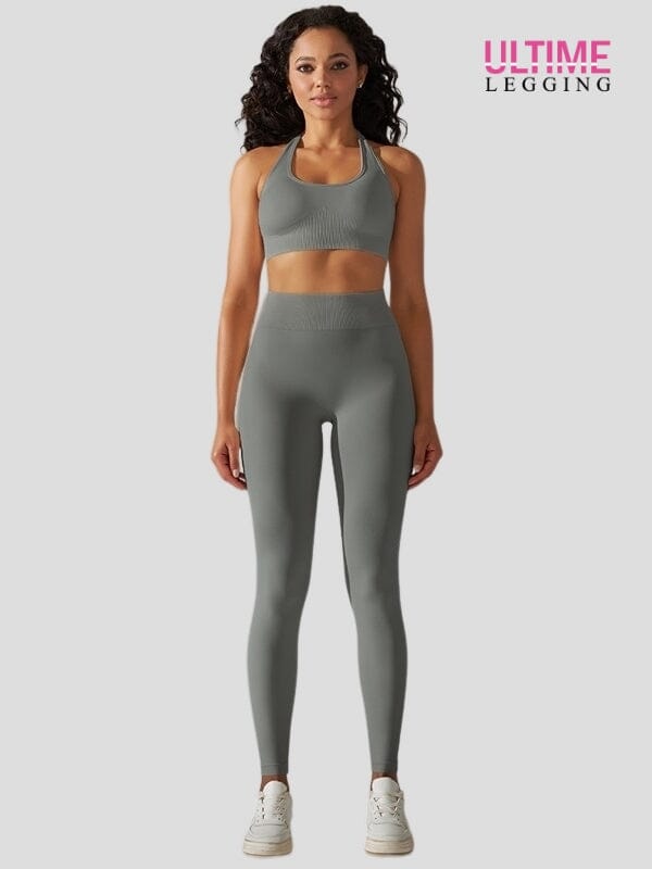 Ensemble Sport Seconde Peau Sans Couture - Ultime-Legging Ensemble Sport Helanke-Srbija.com sa Gris 
