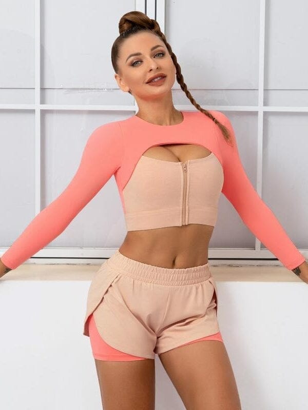 Ensemble Sport Short 2 en 1 et Crop Top - Elixy Ensemble Sport Helanke-Srbija.com sa Rose 