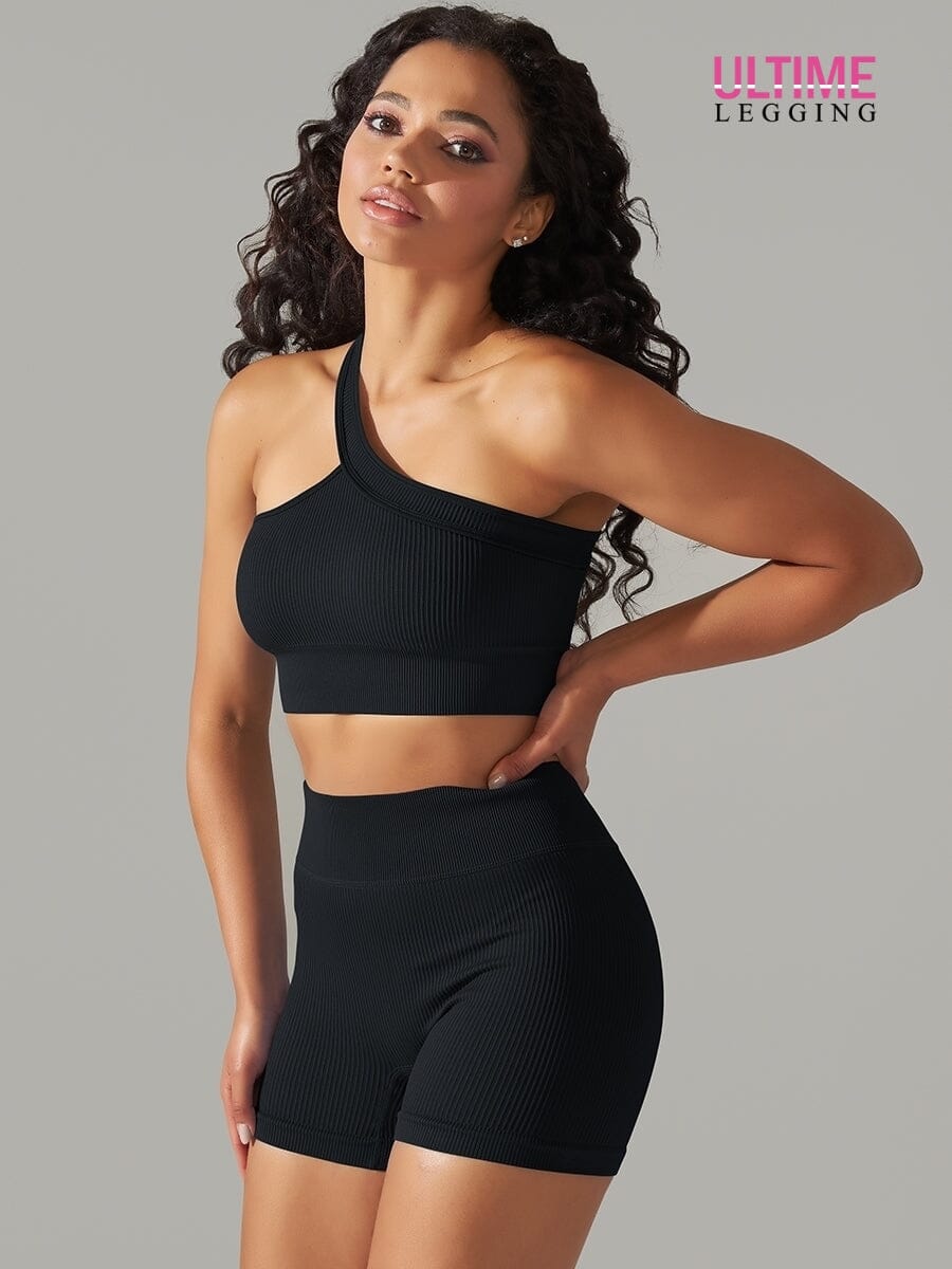 Ensemble Sport - Short et Soutien-Gorge Une Bretelle- Ultime-Legging Ensemble Sport Helanke-Srbija.com sa Noir 
