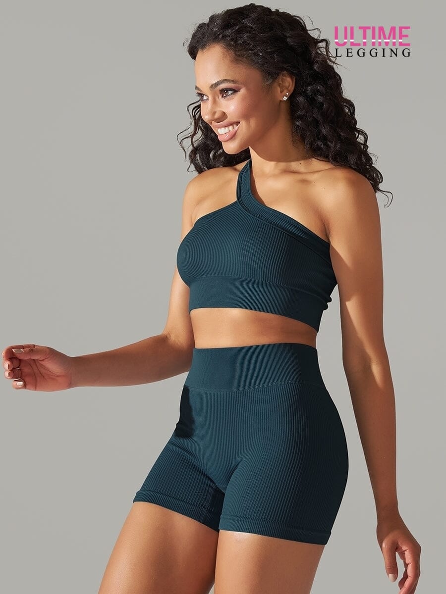 Ensemble Sport - Short et Soutien-Gorge Une Bretelle- Ultime-Legging Ensemble Sport Helanke-Srbija.com sa Vert foncé 