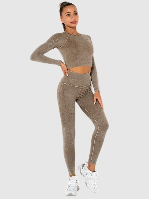 Ensemble Sport Teinté Délavé Ensemble Sport Helanke-Srbija.com : Legging Femme | Vêtements de Sport sa Marron 