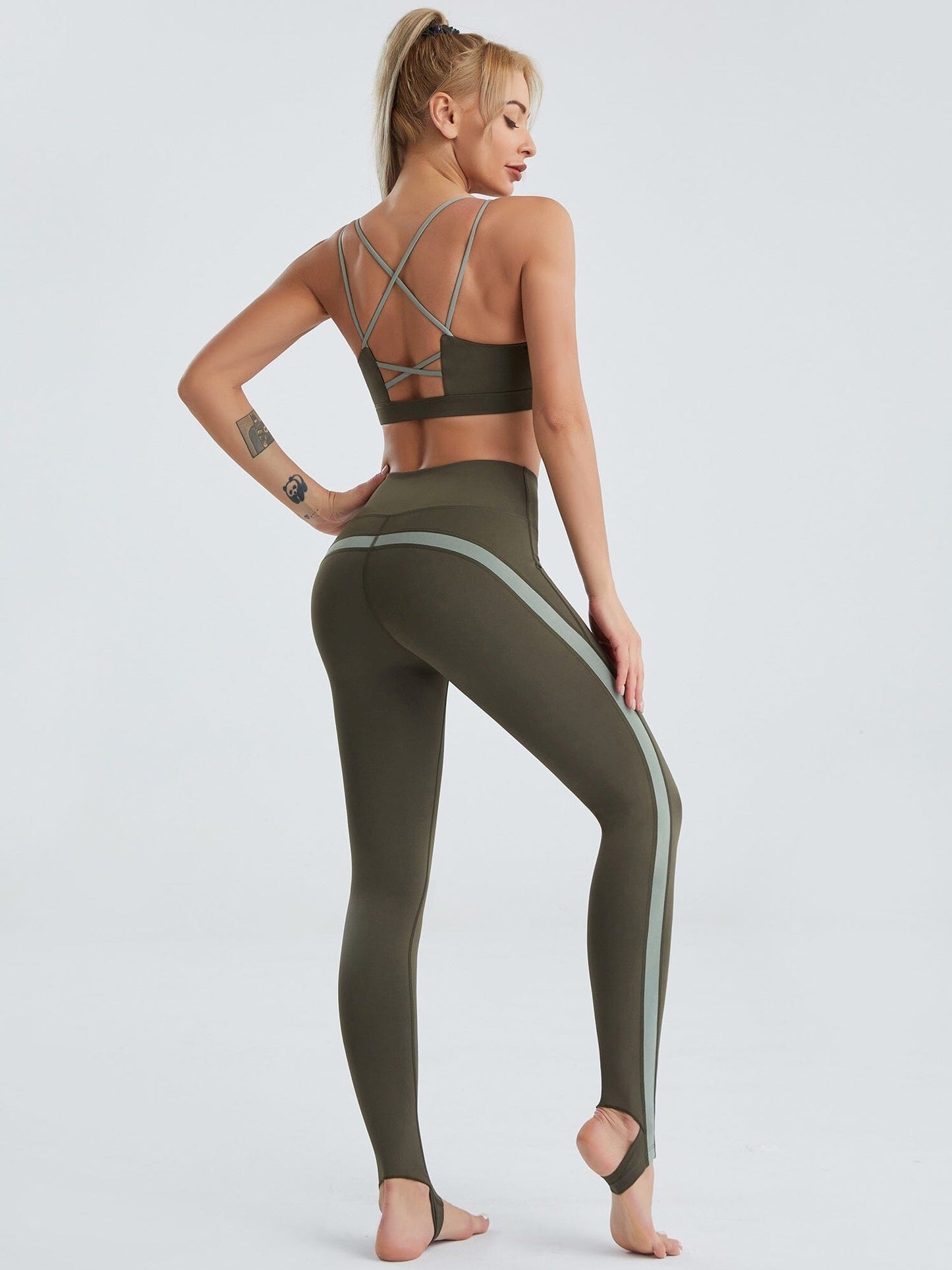 Ensemble Yoga Legging et Soutien-Gorge - Sully Ensemble Sport Helanke-Srbija.com sa Kaki 