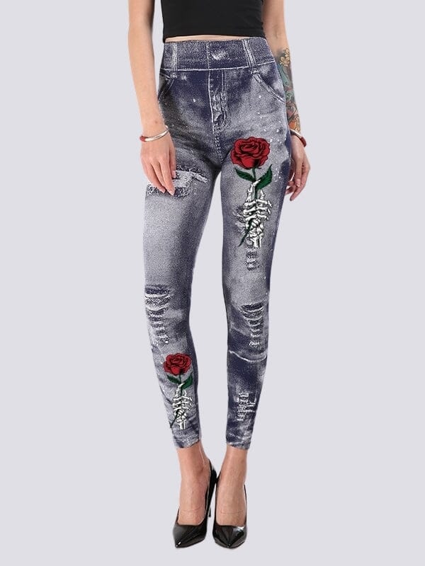 Jegging Effet Déchiré Jeggings Helanke-Srbija.com sa Gris 