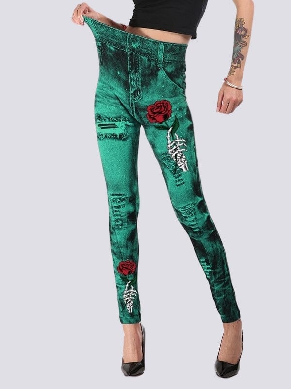 Jegging Effet Déchiré Jeggings Helanke-Srbija.com sa Vert 