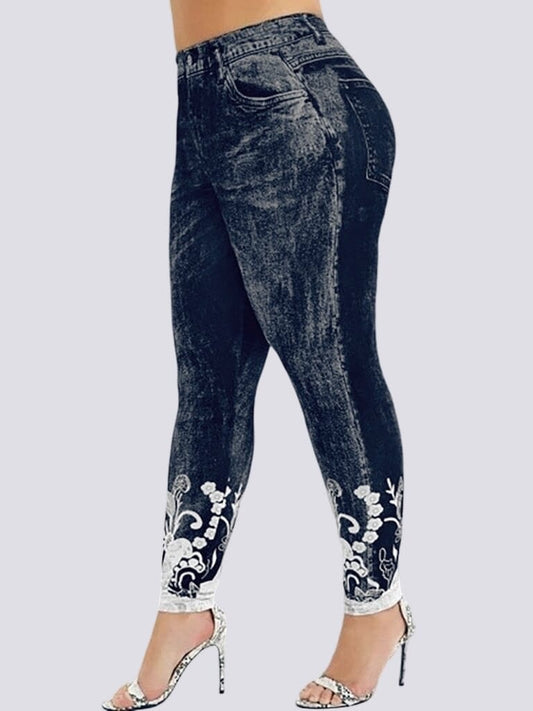 Jegging Grande Taille - Taille Haute Jeggings Helanke-Srbija.com L Bleu foncé 